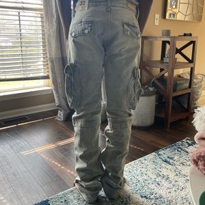 MNML Snap Denim Cargo Pants - Vintage Blue